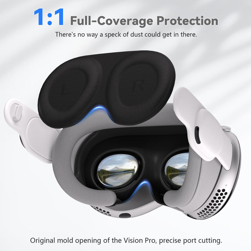 CloudValley Protective Case for Apple Vision Pro Accessories with Dust Proof Lens Cover, [Accurate Port Holes] Anti-Scratch TPU Clear Cover for Headset VR 2024, Shockproof Washable Anti-Dust Sleeve - BeesActive Australia