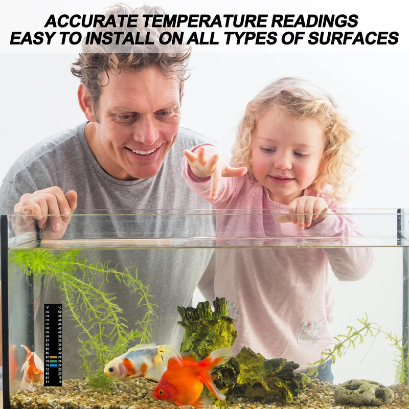 4pcs Aquarium Thermometer Strip, Adhesive Temperature Sticker Aquarium Thermometer Fish Tank Sticker Fish Tank Test Strips Fish Tank Thermometer Stick on for Brewing Aquarium - BeesActive Australia