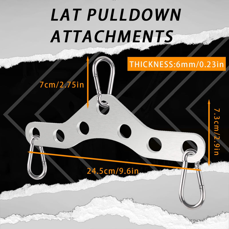 J Bryant Stainless Steel Double to Single Pulley Adaptor Plate for Cable Machine – Fitness Dual Pulley Connector with 3 Carabiners for LAT Pulldown, Triceps Pushdown, and T Bar Row Accessories A-74787