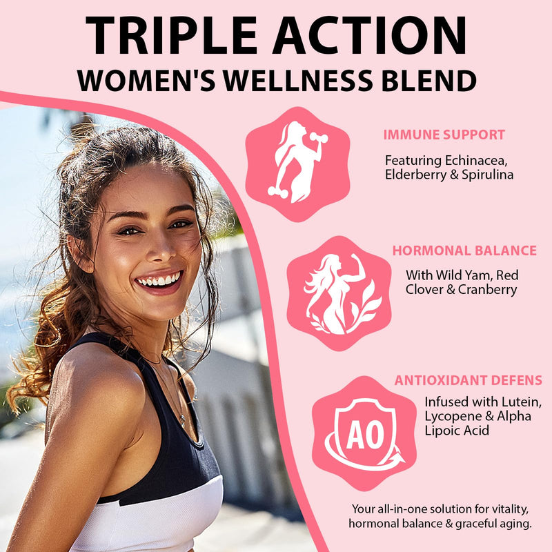 Sugar-Free Women's Multivitamin Gummies – with Inositol, Iron, Biotin for Energy, Hair, Skin & Nails – Vegan, Non-GMO, Gluten-Free, Keto Friendly – 60 Gummies (30 Day Supply)