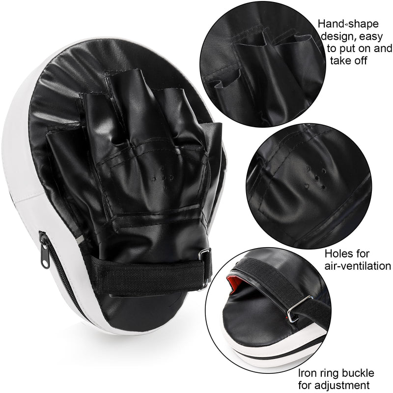 WUWEOT 2-in-1 Punching Mitts Kick Pack Set, Boxing Mitts Focus Pads and Taewondo Kick Pad, Adjustable Soft Shield Durable Training Pads Set for Boxing, Kickboxing, Karate, Muay Thai, MMA Training