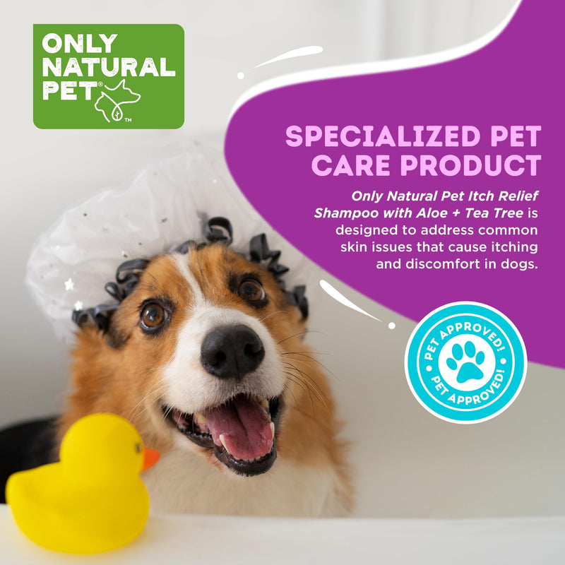 Only Natural Pet Itch Relief Shampoo with Aloe + Tea Tree for Dogs, Oatmeal Dog Shampoo for Dry Itchy Skin Allergies, Anti Itch Sensitive Skin No Sulfates, Parabens, Phosphates, Phthalates - 16.9 Oz 16.9 oz - Shampoo - PawsPlanet Australia