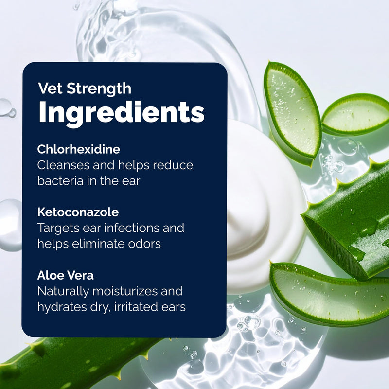 Vetnique Oticbliss Dog Ear Infection Treatment Flush & Ear Cleaner for Dogs & Cats, Antiseptic Antifungal with 0.2% Chlorhexidine and 0.2% Ketoconazole, Medicated Wash for Yeasty Smell, Floppy Ears 6oz Flush