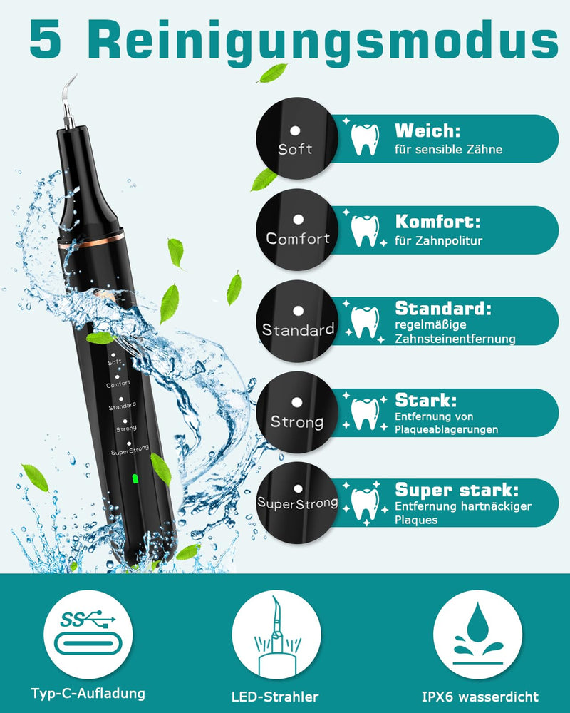 Petbank ultrasonic tooth cleaner for dogs and cats, tooth cleaner for pets, dental care set, teeth cleaning and cleaning set for dogs and cats, 5 cleaning modes, 4 cleaning heads - BeesActive Australia