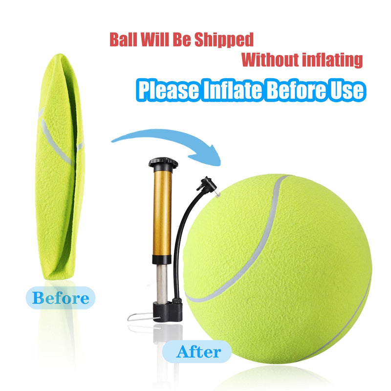 Interactive Dog Toys - Dog Balls for Large Dogs - Dog Toys to Keep Them Busy-Giant 9.5 Inch Dog Tennis Balls for Small/Medium/Big Dogs -Dog Christmas /Birthday Gifts- Jolly Ball for Dogs(with a pump)