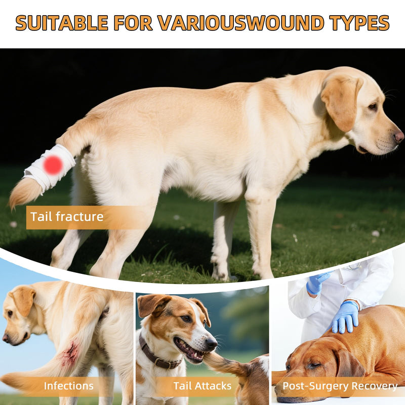OHCOZZY Dog Tail Protector for Wounds, Adjustable Dog Tail Protector Sleeve for Medium and Large Dogs, Anti Licking(M,Black)