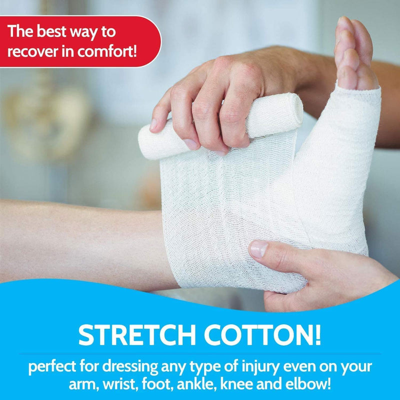 Gauze Bandage Rolls - 4 Yards Per Roll of Medical Grade Gauze Bandage and Stretch Bandage Wrapping for Dressing All Types of Wounds and First Aid Kit by MEDca, (3" Pack of 36) 3 Inch 36 Count (Pack of 1) - BeesActive Australia
