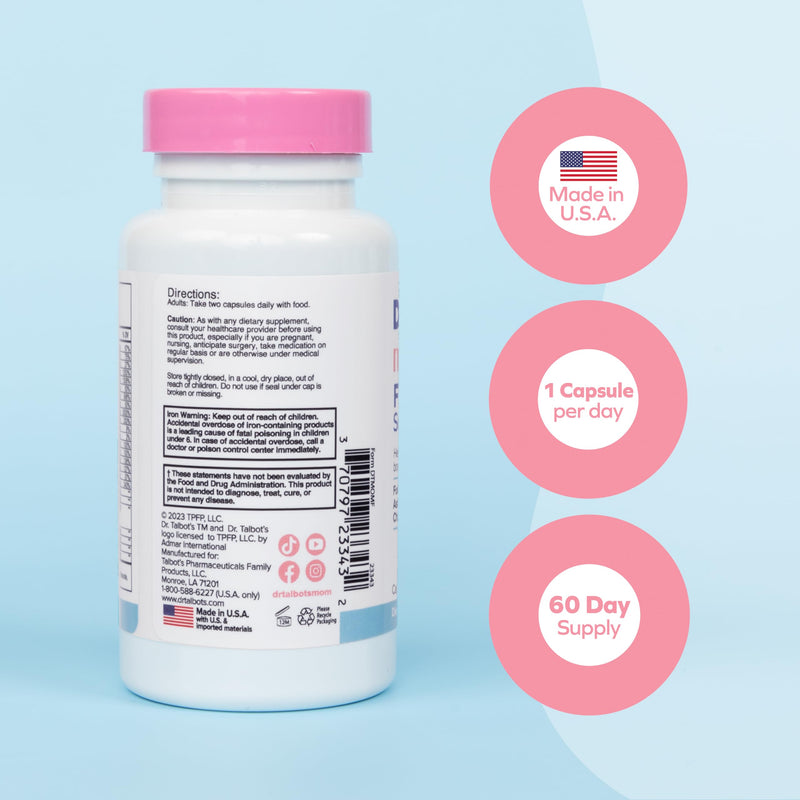 Dr. Talbot's Mom Fertility Support Multi-Vitamins - Aids Ovulation and Prepares Body for Conception - 60 Capsules | 60 Capsules