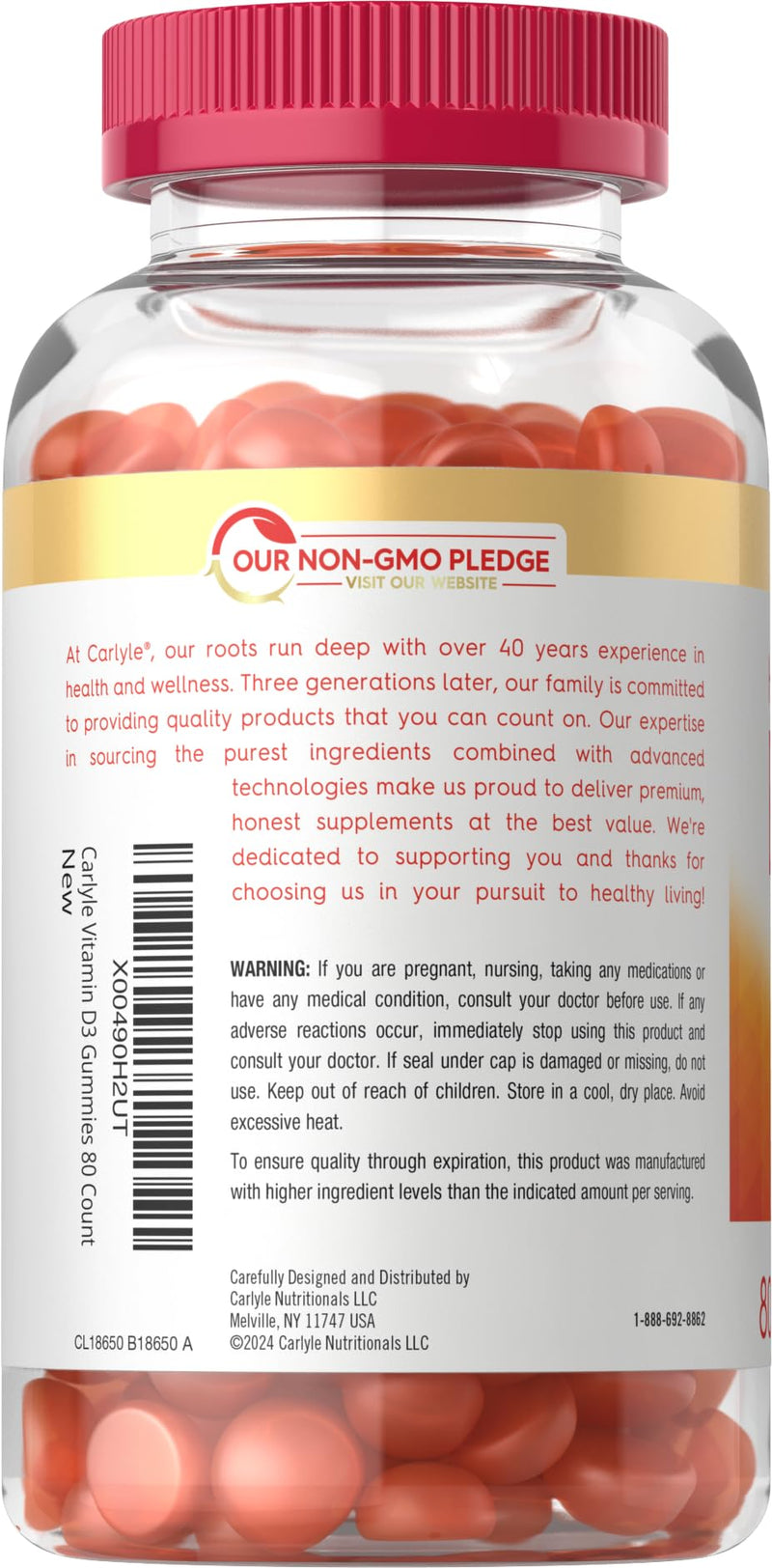 Vitamin D3 10000iu Gummies for Adults | 80 Count | Peach Flavored Gummy | High Potency For Women & Men | Vegetarian, Non-GMO, Gluten Free Supplement 80 Count (Pack of 1)