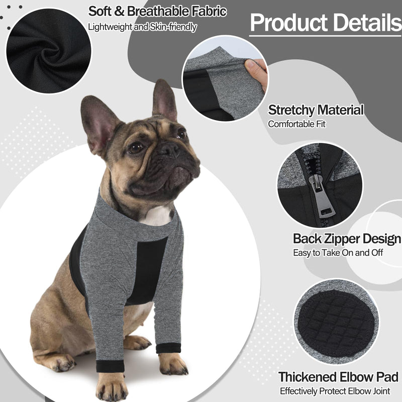 LeLePet Dog Front Leg Recovery Sleeve Elbow Protector Surgical Recovery Suit Dog Leg Wound Joint Protector Anti Licking Short Dog Suit Leg Brace Black Medium - BeesActive Australia