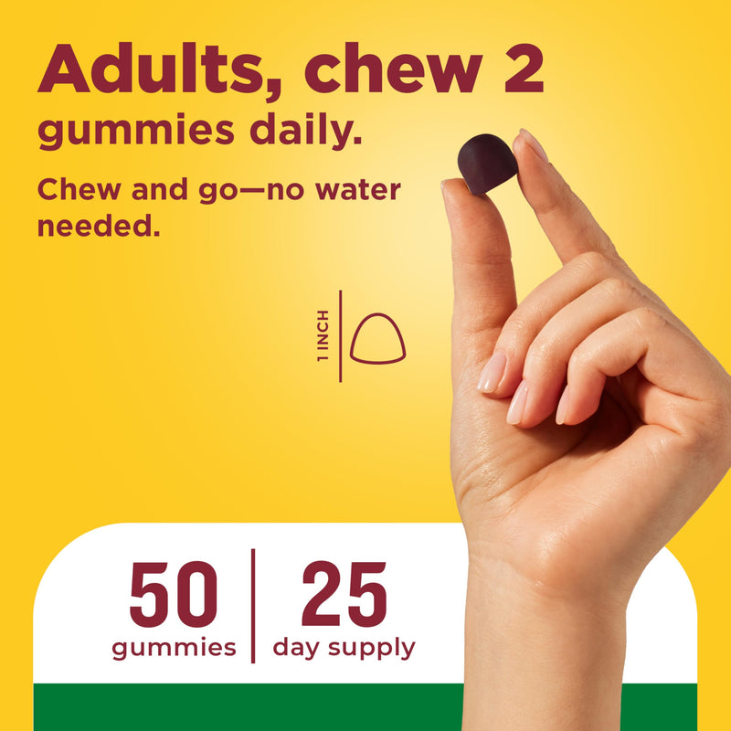Nature Made Cranberry with Vitamin C Gummies for Adults, 50 Gummies | Cranberry Supplement for Urinary Tract Health for Women and Men, Antioxidant Support, Mixed Berry Flavor, 25 Day Supply