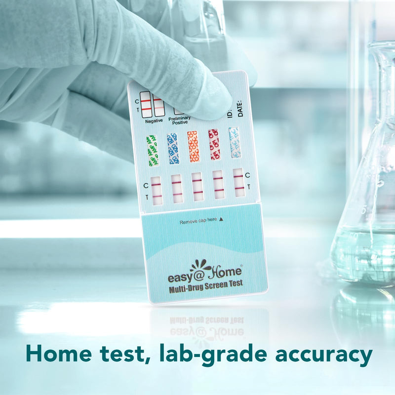 Easy@Home 5 Panel Urine Drug Test Kit [5 Pack] - THC/Marijuana, Cocaine, OPI/Opiates, AMP, BZO All Drugs Testing Strips in One Kit - at Home Use Screening Test with Results in 5 Mins #EDOAP-754 5 Count (Pack of 1) - BeesActive Australia