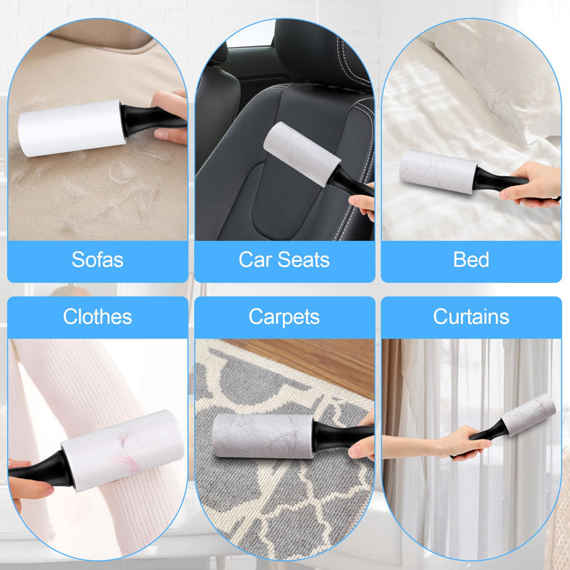 VFANDV Lint Roller 12 Rolls with 2 Dispensers, Extra Sticky Lint Roller Extra Sticky Lint Roller Clothes Lint Roller Animal Hair Remover Lint Roller for Sofa Bed Clothes Hair (60 Sheets/Rolls) - BeesActive Australia