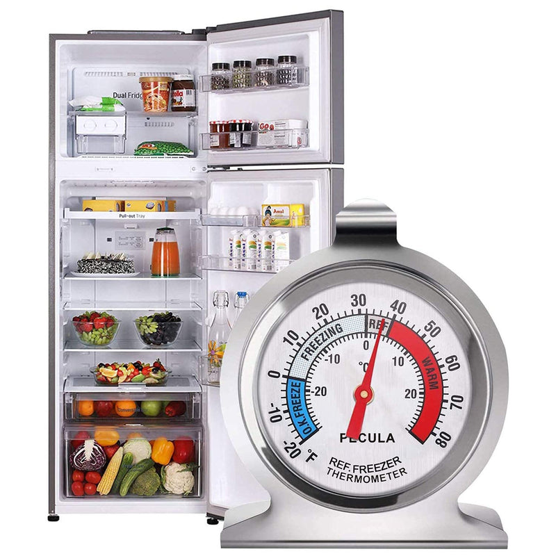 4PACK Refrigerator Thermometer -30-30 deg C/-20-80 deg F, Classic Fridge Thermometer Large Dial with Red Indicator Thermometer for Freezer Refrigerator Cooler 4 pack