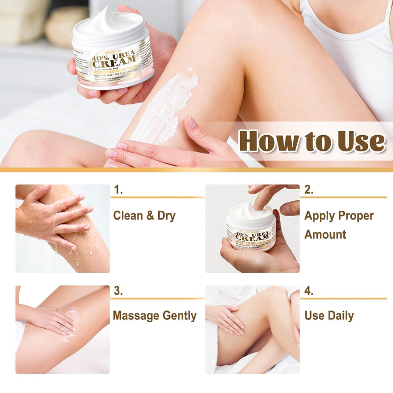 40% Urea Cream for Feet – Maximum Strength Foot Cream for Dry Cracked Heels & Calluses, Deep Softening Heel Repair, Urea Lotion for Body Hydration, Fast-Absorbing Foot Moisturizer for Rough Skin - BeesActive Australia