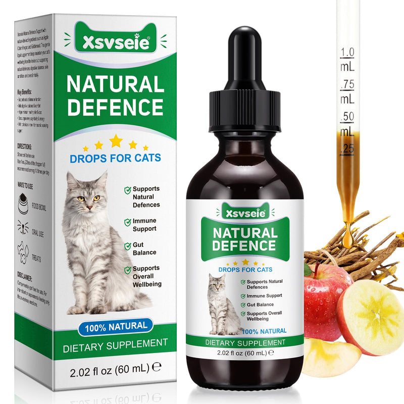 Antibiotics for Cats, Cat Antibiotics for Infections, Supports Immune & Cats Allergy Itch Relief, Health Supplies cat UTI Cat Multivitamin, 60ML