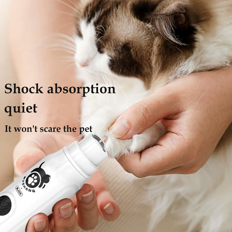 Cat nail grinders & clipper, dog grinder clippers trimmers, for dogs electric best indoor cats painless claw care nails with guard light, quiet grooming led pet cutter, small rechargeable (Black) - BeesActive Australia