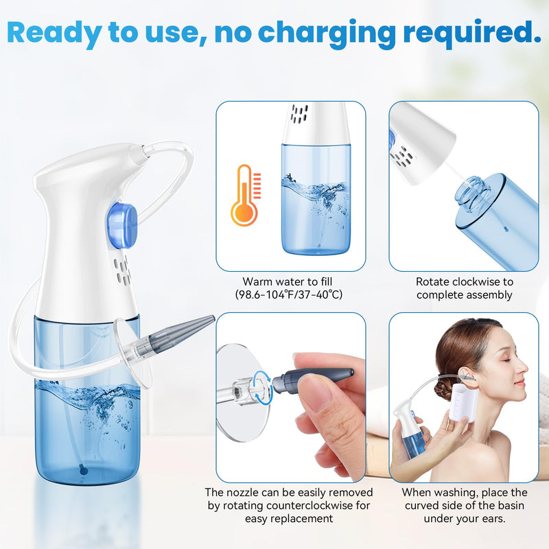 Ear Wax Removal, Ear Cleaner, Ear Wax Removal Kit, FSA Eligible Items Only List, Manual Ear Irrigation Flushing System, Safe and Effective to Clean Ear Built Up Wax Blue - BeesActive Australia
