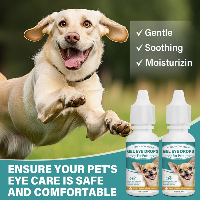 Cataract Drops for Dogs, Pet Gel Dog Eye Drops, Long Lasting Hydration,Improve Vision Clarity and Cataracts(2 x 20 mL) - BeesActive Australia