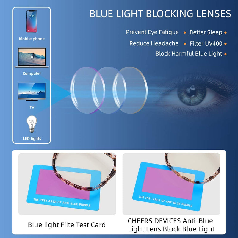 Anti Blue Light Glasses for Women Men -5Pair Blue Light Blocking Glasses, UV400 Anti-Glare Computer Glasses Women 5 Pack Mix Color-2 - BeesActive Australia