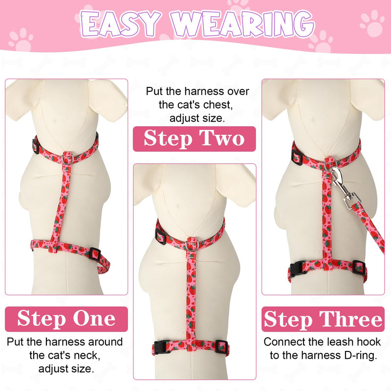 2 Pack Cat Harness and Leash, Escape Proof Adjustable Kitten Harness with Leash Collar, Lightweight Soft and Comfortable, for Small Medium Cat Safe Walking and Travel - BeesActive Australia