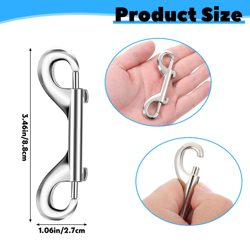 12 Pieces Double Ended Bolt Snaps Hook, 3.5 Inch Zinc Alloy Trigger Clips Key Holder for Linking Key Chain Dogs Leash Collar Leash Key Chain Horse Tack Pet Sling Feed Buckets