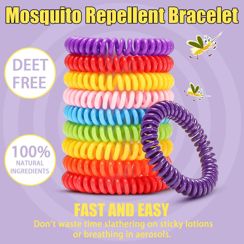 48Pack Mosquito Bracelets Bulk with 72 Pack Smile Mosquito Patches for Kids Adults, Waterproof Adjustbale Mosquito Bracelets for Outdoor and Indoor, DEET Free Citronella Mosquito Wristband - BeesActive Australia