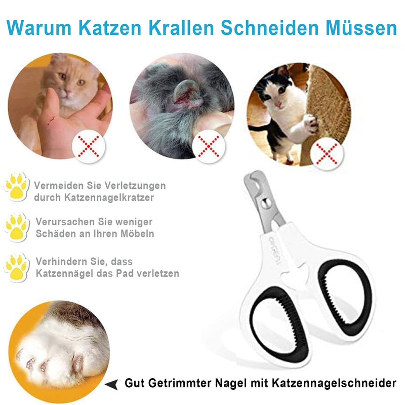 OneCut Cat Claw Scissors, Claw Scissors for Dogs & Rabbits with Non-Slip Handles, Nail Clippers for Pets, Claw Nail Clippers for Trimming Cats, Puppies, Kittens (Black) - BeesActive Australia