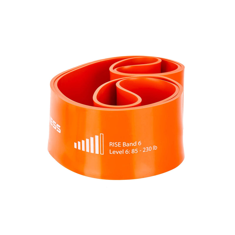Rise Bands Heavy-Duty Exercise Resistance Band for Physical Therapy, Fitness, Muscle Development, Rehab, Mobility, Stretching, and More Orange Level 6 (85-230lbs)