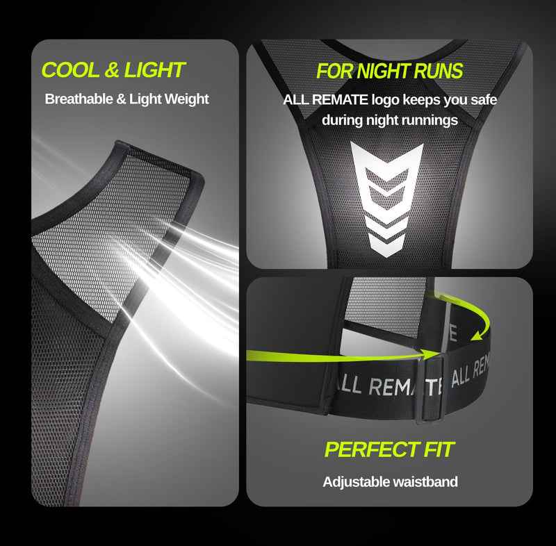 Lightweight Slim Pullover Running Vest with 5 pockets – Simple, Seamless Fit, Breathable Reflective Jogging Gear - BeesActive Australia
