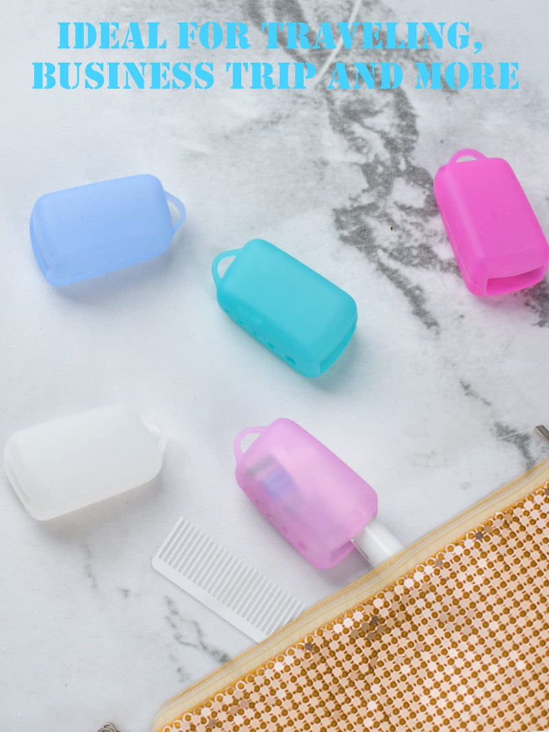 5 Packs Toothbrush Covers, Silicone Toothbrush Covers Caps for for Electric Toothbrush Replacement Head & Manual Toothbrush, Toothbrush Travel Essentials Azure - BeesActive Australia