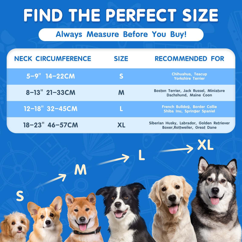 SuplutuX neck collar for dogs and cats, comfortable leak protection for dogs, adjustable dog collar for recovery after operations or wounds for dogs, M - BeesActive Australia