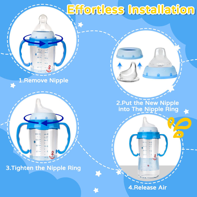 6 Pack Replacement Silicone Spout Compatible with NUK Active and Learner Cups, Sippy Cup Nipple for NUK Sippy Cup & Learner Cup, 100% Silicone Sippy Nipples for 6m+ 6PCS - BeesActive Australia