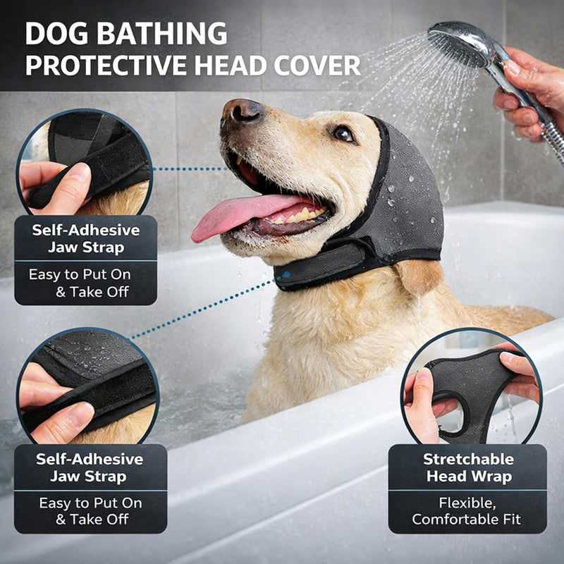 Dog Ear Muffs, Waterproof Noise Protection Dog Ear Covers Defenders, Adjustable Dogs Snood Ear Covers for Anxiety Relief, Swimming,Grooming,for Noise Anxiety Thunder Fireworks Swimming Bath