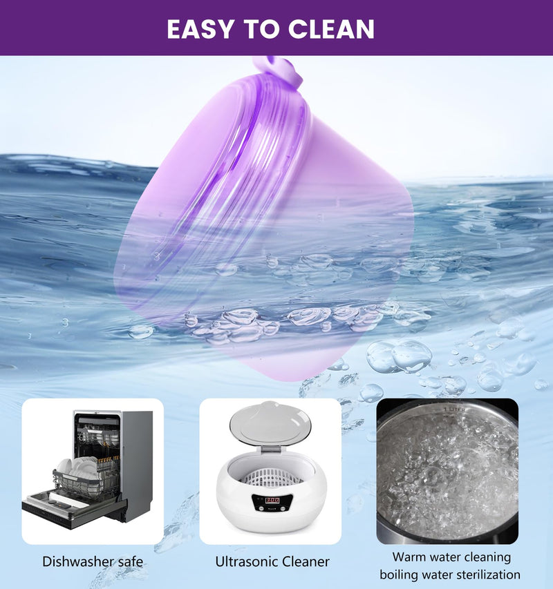 Leak Proof Travel Denture Bath Case for Full Dentures, Denture Cups for Soaking Dentures, Denture Container Cups with Brush for Dentures, Aligner, Retainers, Mouth Guard (Purple) Purple - BeesActive Australia