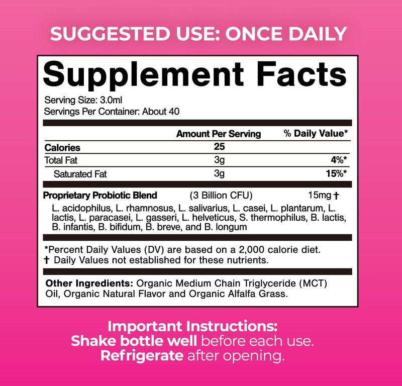 USDA Organic Liquid Probiotic for Women | PH Balance, UT, & Feminine Health | Digestive Support, Immune & Gut Health | 15 Clinically Studied Strains | 98% Absorption | Vegan, Non-GMO | 40 Servings 4 Fl Oz (Pack of 1)