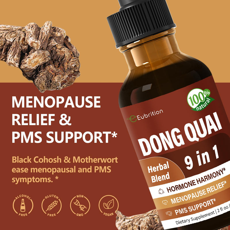 Dong Quai Liquid Supplement for Women, Angelica Sinensis Root Extract Tincture Support Menopause & PMS Relief, Hot Flashes, Herbal Blend Drops with Red Clover Fenugreek. 2oz Original 2 Fl Oz (Pack of 1) - BeesActive Australia