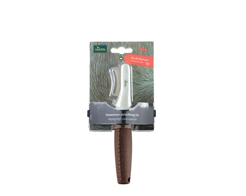 HUNTER SPA trimming knife sickle-shaped, for dogs, fine, 18.5 x 4.0 cm - BeesActive Australia