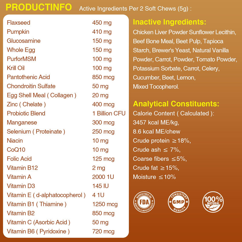 Multivitamin for Dogs - All-in-One Daily Supplement | Supports Joint, Heart, Skin, Digestion, Immune System & Liver Health (120 Chews Chicken)