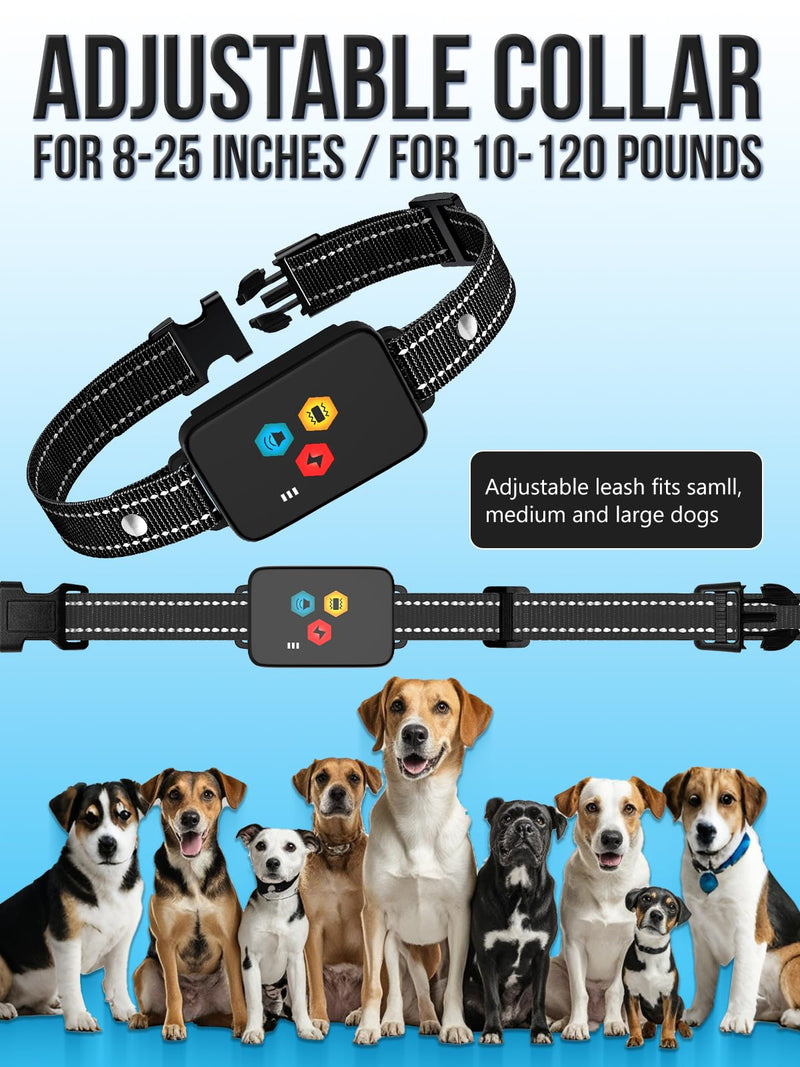 Dog Shock Collar with Remote, Shock Collar for Dogs with Vibration and Beep Modes, IP67 Waterproof Rechargeable Electric Dog Training Bark Collar with Security Lock for All Breeds, Sizes - BeesActive Australia