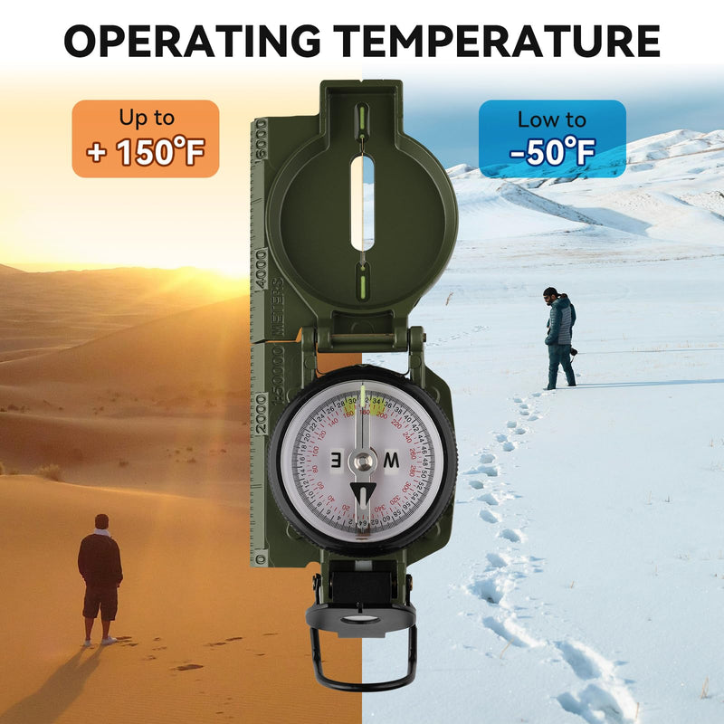 Compass Hiking Survival, Wilderness Survival Compass for Kids- Magnetic Gear Set Navigation Map- Backpacking Camping Hunting Survival Green-2G - BeesActive Australia