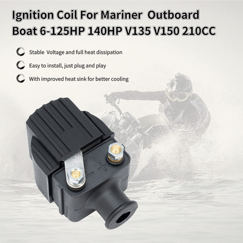 18-5186 Outboard Ignition Coils fits Mercury & Mariner Sierra Boat 6-125HP 140HP V135 V150 210CC Chrysler Force 40hp -150hp Replaces 18-5186，339-7370A13 339-832757A4 Pack of 2, ZZYR - BeesActive Australia