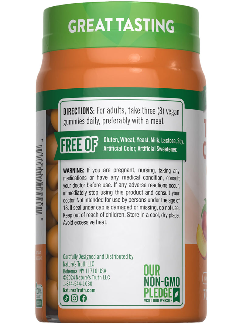 Nature's Truth Turmeric and Ginger Gummies | 70 Count | Peach Flavor | Vegan, Non-GMO, & Gluten Free Supplement - BeesActive Australia