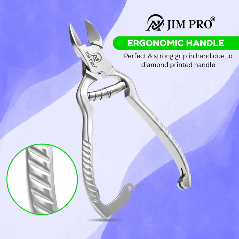 ClipSharp Toenail Cutter - Professional Heavy Duty Nail Clipper for Thick & Ingrown Toenails - Sharp Stainless Steel Blades, Ergonomic Non-Slip Grip for Men & Women/JP-SC-TC-5.5"