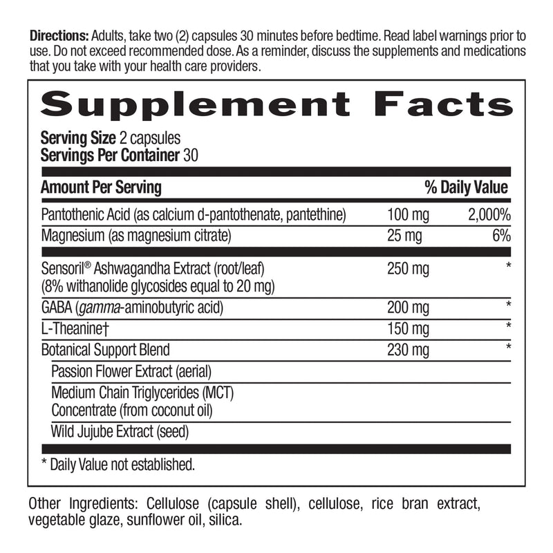 Country Life Stress Shield Nighttime, Sleep Support, 60 Vegetarian Capsules | Sensoril ashwagandha, GABA, L-theanine and botanicals support relaxation at bedtime; certified gluten-free and vegan
