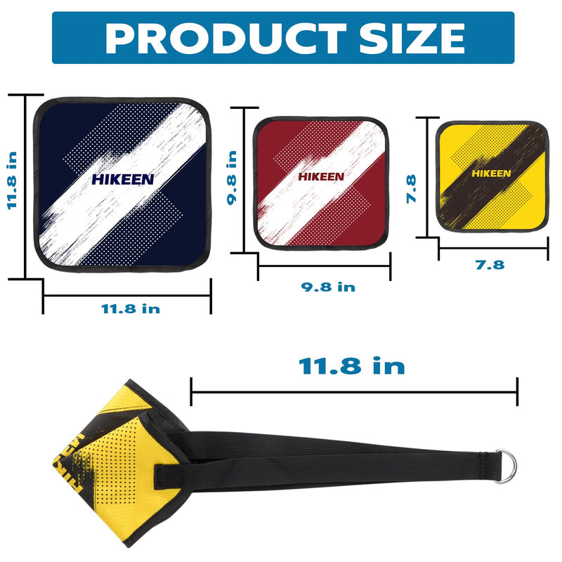 Hikeen Swimming Parachute Resistance Set Training Equipment with 3 Parachute & Adjustable Length Swim Belts for Adults 1 Set