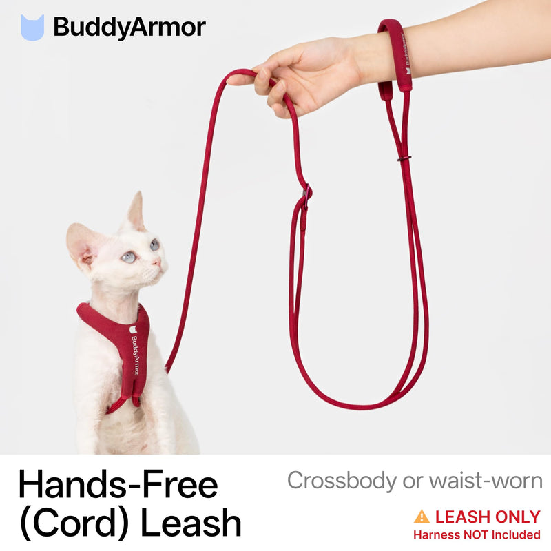 Hands Free Cat Leash Lightweight 4.1-7.2FT Adjustable Durable Rope Leash with Padded Handle, Versatile Crossbody Waist Lead for Cats Puppy ≤26lbs Outdoor Walking (Olive, S) Olive S 4.1-7.2FT - BeesActive Australia