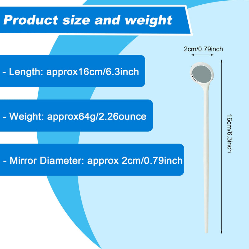 100pcs Disposable Dental Exam Mouth Mirrors Oral Dental Mirror Plastic Dental Instrument (White) White