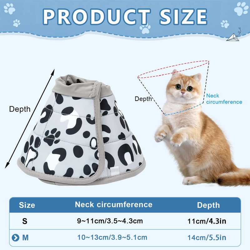 FAINCA Cat Neck Brace, Cat Collar, Adjustable Neck Brace for Cats, Soft Cat Neck Brace, Cat Neck Collar for After Operations and Injuries, Prevents Licking Wounds (Grey/S) SY-MXQ-S - BeesActive Australia