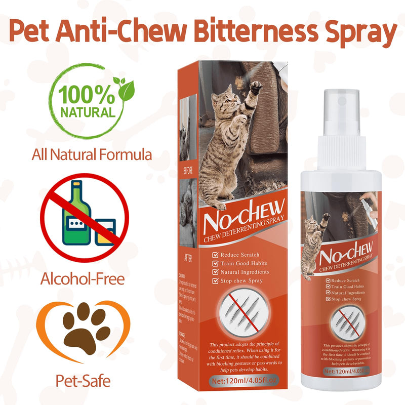 Cat Deterrent Spray. Cat Repellent Indoor for Cat and Kitten. Effective Cat Repellent Spray Training Aid for Furniture, Curtain, Sofa, Floor, Plant, Rugs, Indoor and Outdoor Use. 120ML - BeesActive Australia